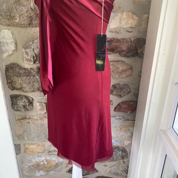 NWT Mac Duggal Couture Deadstock Vintage Satin Metalic Sparkle Bow Mini Dress 2 - Picture 7 of 13